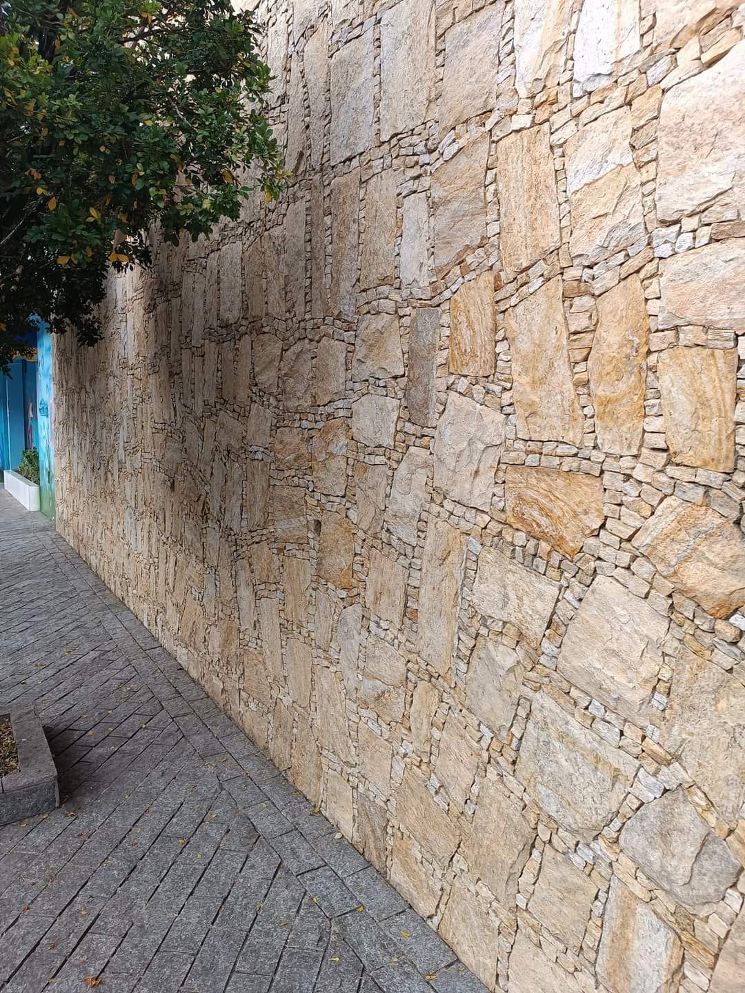 Muro residencial após limpeza